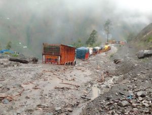 Natural Calamities Wreak Havoc Across J&K: Flash Floods and Landslides Triggered by Heavy Rains Shooting Stones Disrupt Traffic on Srinagar-Jammu National Highway