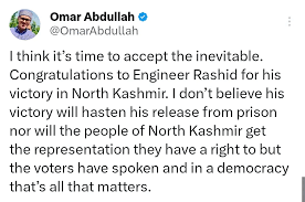 Omar Abdullah Questions Rashid’s Victory: Will It Lead to Prison Releases?