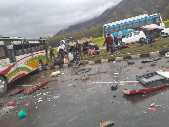 A bus accident in Pulwama resulted in the death of four people and left 28 others injured as the vehicle overturned.