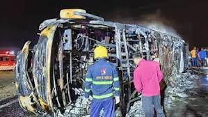 Tragic Incident on Maharashtra Expressway Claims 25 Lives as Bus Engulfs in Flames