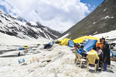 Portion of Glacier Collapses in Sonmarg: Search Underway for Missing Person