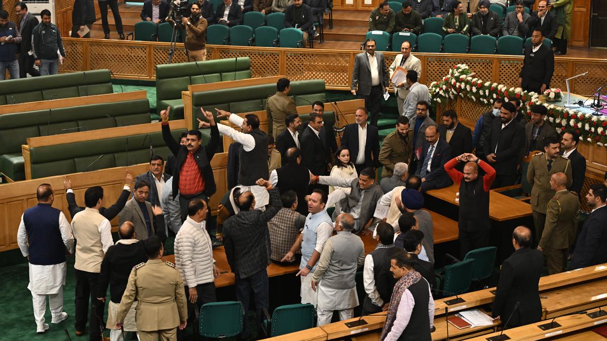 Article 370 Banner Sparks Ruckus in J&K Assembly: Engineer Rashid's Brother at Center