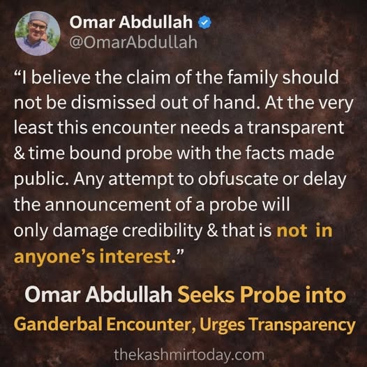 Ganderbal Encounter Row: Calls for Probe Intensify as Family, Political Leaders Question Official Version