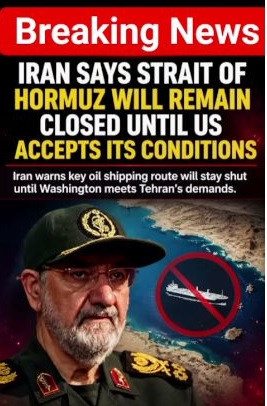 Iran Says Strait of Hormuz Will Stay Closed Until US Meets Conditions