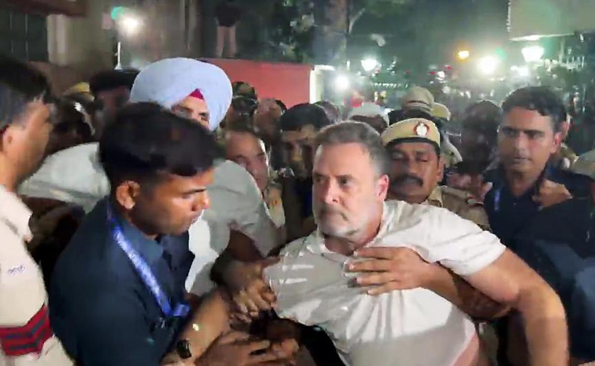 Delhi Protest Over Gyanesh Kumar: Rahul, Priyanka Gandhi Detained After INDIA Bloc March